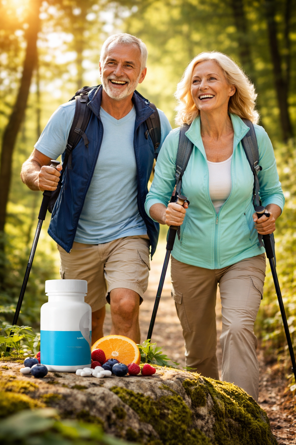 Active senior lifestyle with amino supplements