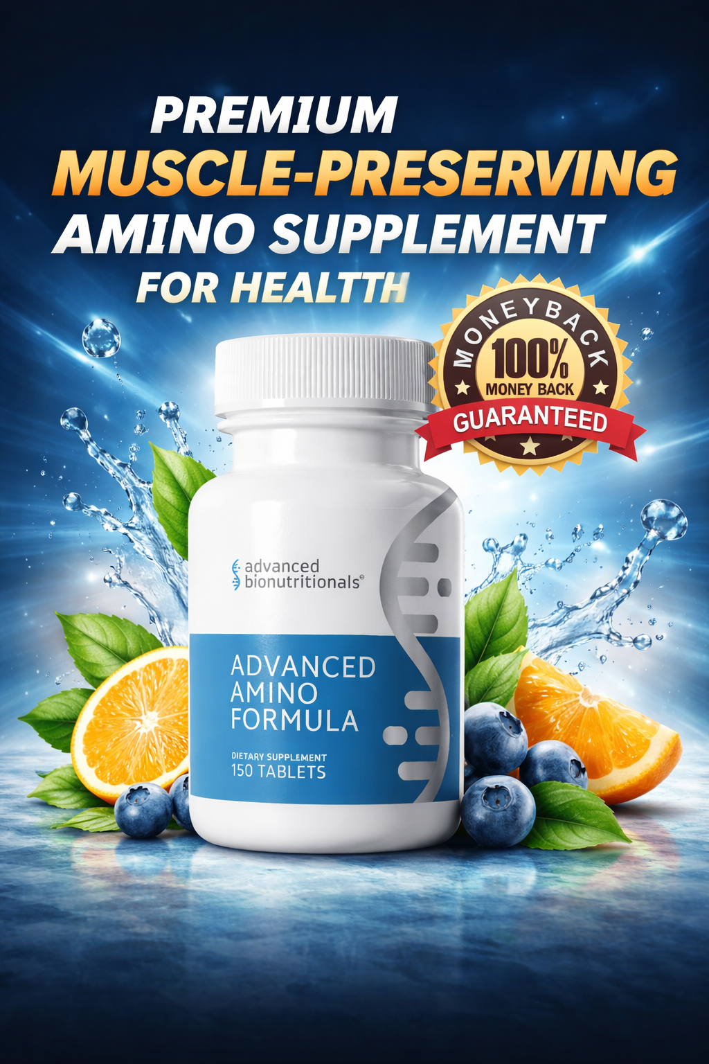 Advanced amino formula supplements for health muscle preservation
