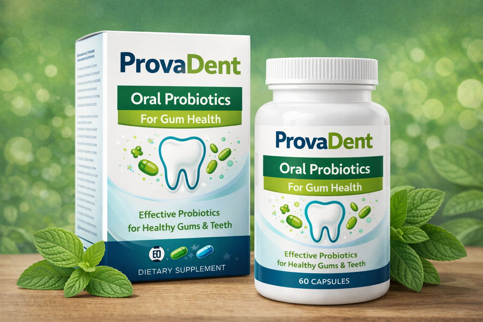 ProvaDent supplement packaging representing effective oral probiotics for gum health