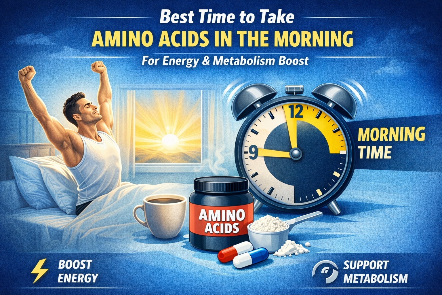 morning amino acid supplements for energy and metabolism boost